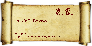Makó Barna névjegykártya