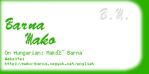 barna mako business card